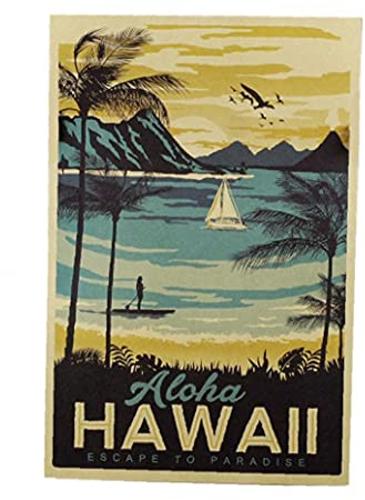 PiniceCore Vintage Art Hawaii-Reise-Plakat Kraft Papier Dekorative Plakat-Druck-Wand-dekor-abziehbilder Büro-Plakat