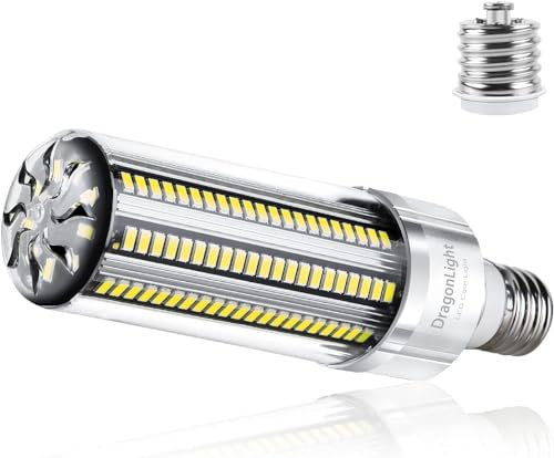 DragonLight 60W Super Bright Corn LED Light Bulb(500 Watt Equivalent) - E27/E40 Mogul Base LED Bulbs - 6000K Daylight 7200 Lumens for Large Area Commercial Ceiling Lighting - Garage Warehouse Factory