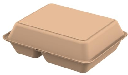 Menübox 'take away' groß mit Trennfächer - Essensbehälter to go in Braun | Lunchbox, Frischhaltung, Vorratsbehälter, Alltag, langlebig, robust, to go, Geschirr, vielseitig, Gastro, Verpackung