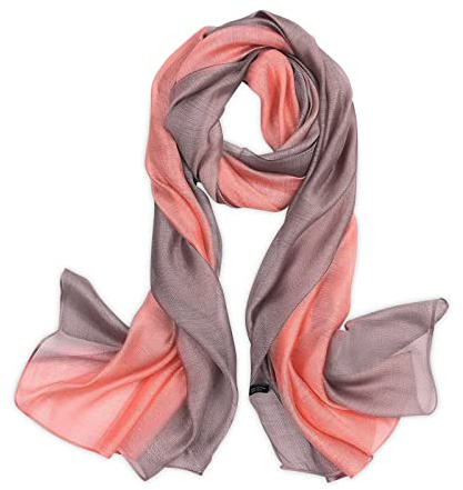 LumiSyne Seidenschal Damen Farbverlauf Baumwolle Leinen Seidentuch Mode Eleganten Leichte Weich Halstuch Sonnencreme Stola Ganzjährig