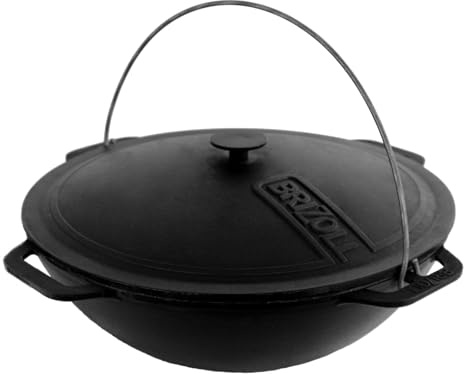 Chaudron en fonte Kazan Asian, faitout hollandais avec couvercle, 6 l