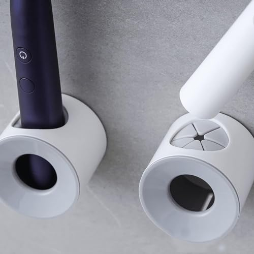 iMaMa Universal Elektrische Zahnbürstenhalter ,Grau, 2 Packs, stark haftender Wandmontage für Dusche Platzsparend, elektrische zahnbürste Halter, Zahnbürstenorganisator für Badezimmer