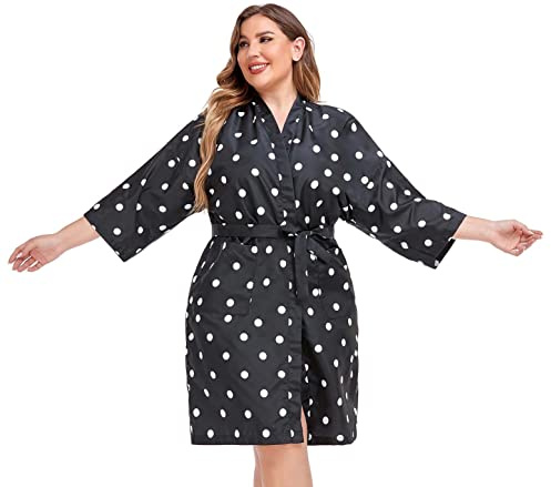 Salon Client Smocks Capes for Women, Barber Hair Color Cape Gown for Haircut, Hair Dye, Hair Styling, Black &white Dots