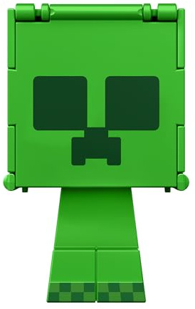 Mattel Minecraft - Flippin Figs Creeper + Creeper Caricato, personaggi 2 in 1 da 10 cm, action figures intercambiabili con design pixelato del videogioco, giocattolo per bambini, 6+ anni, HTL46