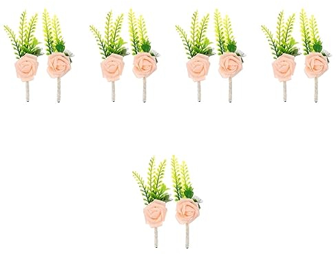 Warmhm 10stücke Hochzeits-ansteckblumen Künstliche Blumen Für Bräutigam Und Trauzeugen Elegante Hochzeitsdekoration Vielseitig Einsetzbar Für Feiern Partys Und Besondere Anlässe