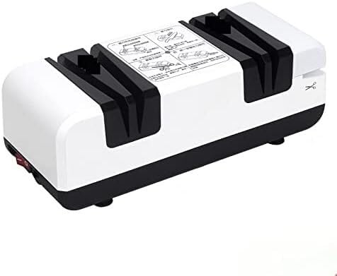 Afilador de cuchillos eléctrico Afilador de cuchillos Hogar Multifuncional Afiladores de corte automático 220 V Cuchillo automático Tijeras Molinillo Herramientas de cocina ( Color : White Black )
