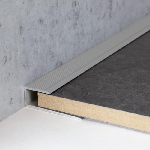 PROVISTON | Einfass- & Abschlussprofil | Aluminium | 34 x 8.5 x 1000 mm | Silber | Einschubprofil | Abschlussleiste | Bodenprofil