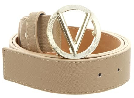 Valentino Hampton Plaque Buckle Belt W85 Beig/Oro - kürzbar