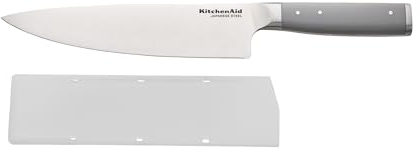 KitchenAid Couteau de cuisine I Couteau de chef I Couteau Santoku I Acier japonais I 34 cm de long I Manche ergonomique I Gris I Chef Knife6054, KO8ICKFOHMGA