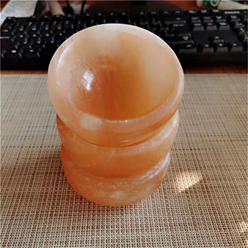 EKFBQBGW Cuenco de selenita Naranja y for decoración del hogar, Cuenco de Cristal Tallado Artesanal for Piedras Decorativas decoración de la habitación (Color : Orange, Size : 1 pcs Approx 7-9cm)