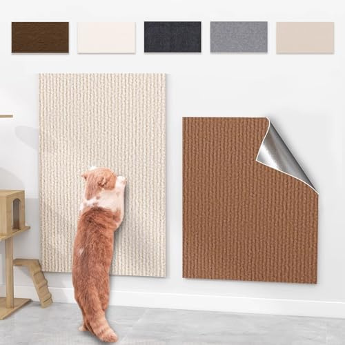 Kratzmatte Selbstklebend Katze Kratzbrett Kratzwand DIY Kratzteppich Katzenkratzer Kleber Möbelschutz für Sofa Wand Katzen (Beige, 60x100cm)