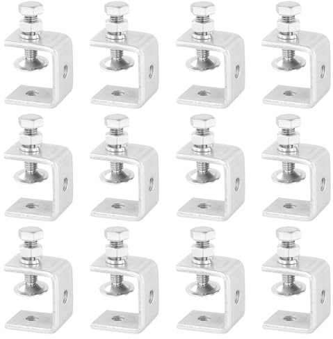JIEHIN 12 morsetti a C da 30 mm, in acciaio inox, mini morsetto a vite in metallo 304, set di morsetti a C, per saldatura, attrezzi, fai da te, lavorazione del legno