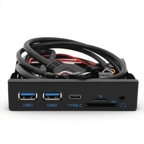 3,5 Zoll USB Hub an der Vorderseite, Interner USB Hub mit USB3.2 GEN1 5 Gbit/s, USB3.2 GEN1 Typ C Diskettenlaufwerk Panel USB3.2 19PIN Hub für XP 7 8 10 11 2003 für Linux