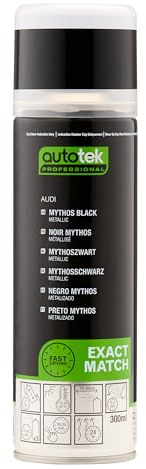 Autotek Professional Exact Match Car Spray Paint, Audi Mythos Black Metallic Aerosol Spray, 300 ml