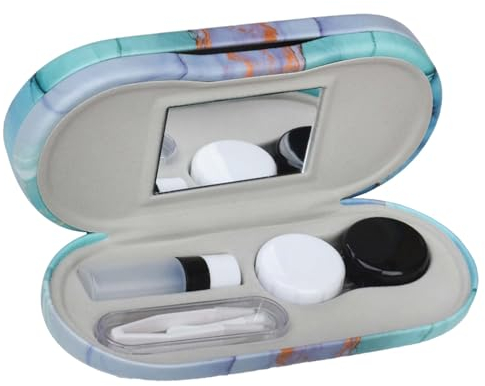 MYSUNBAR 2-In-1 Doppelseitiges Etui Und Brillenetui – Tragbares Reiseetui Dual-Use-Design Mit Integriertem Spiegel Pinzette