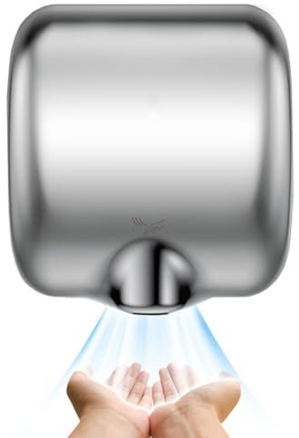 Asciugamani Elettrico Commerciale Da 1400 W, Asciuga Mani Elettrico In Acciaio Inossidabile Per Wc, Sensore Automatico, Asciuga Mani Ad Aria Calda E Fredda, 7-10 Secondi Per Asciugare,A