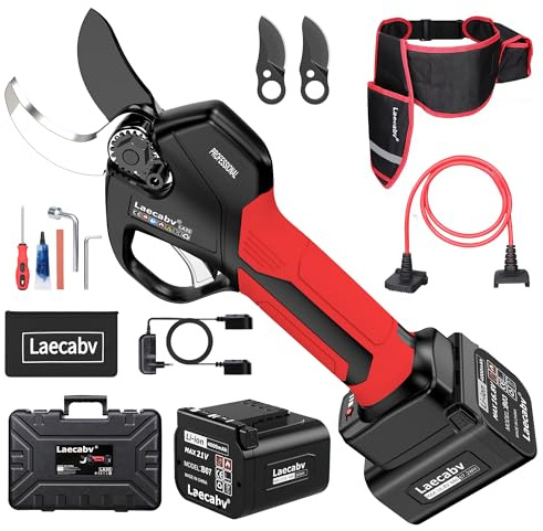 Tijeras de Podar Electricas, 35mm 2 baterías de litio de 4Ah Tijeras De Podar Electricas Para Poda De Ramas De Árboles (LA35)