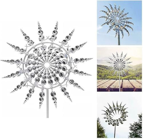 BesBet WindmüHlen Garten Solar, Gartendekoration auf der Hofterrasse Draussen - WindmüHle Garten