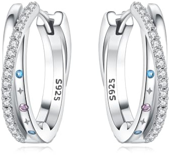 CYMYSS Ohrringe Silber 925 Creolen Silber 925 Silber Ohrringe Damen 925 Kleine Creolen Silber 925 Sterling Silber Ohrringe Hoop Earrings Earrings For Women