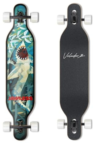 VOLADOR Urban Freeride Pro Longboard| Adaptive Cruiser 42inch| North America Maple| Camber Concave Drop Through Longboard Complete| Setup for Urban Commuting (Jaws)