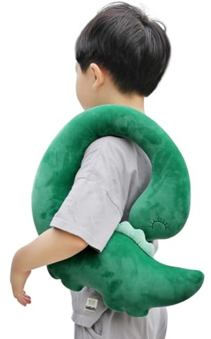 IBLUELOVER Oreiller de Voyage pour Enfants en Peluche Coussin de Voyage Cervical en Formé en U Motif Mignon Animal Oreiller de Voiture Avion Sommeil Coussin Auto Siège Soutien du Cou et Tête