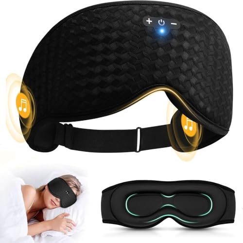 YiYunTE Sleeping Eye Mask with Headphones, Wireless Bluetooth Sleep Headband Headphone with Stereo Speakers, Side Sleepers Sleeping Headphones Cool Gadgets Gifts for Men Women Relaxation Meditation