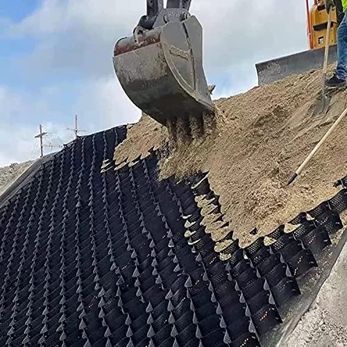 Stabilizzatore per percorsi in griglia di Terra - Geogriglia permeabile da 2 Pollici per Ghiaia di Piselli, vialetti e stabilizzazione di pendii, 5x10 m (16,5x33 Piedi) per soluzioni di pavi