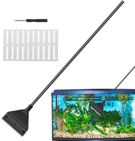 Rostfritt stål av hög kvalitet – akvarium vindruterengörare | magnetisk akvarierengörare, långt handtag akvarierengörare, slipverktyg för akvarier terrarier och dammar husdjurstillbehör