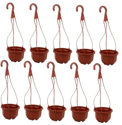 GARIOUANS 10 Set Vasi Appesi in Plastica per Piante Sospese con Ganci Fioriere Ottagonali Traspiranti per Uffici e per Clorofito e Piante