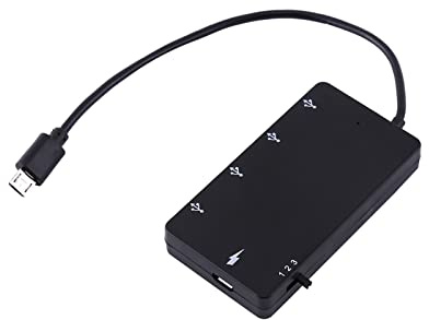 BONKZEBU HUB de Chargement Micro USB OTG avec Câble de Chargement Adaptatif à 4 Ports pour Smartphones et Tablettes, Compatible avec Les Appareils et pour Une Utilisation à la Maison et au Bureau