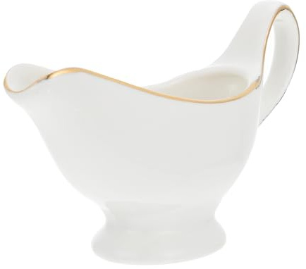 Toyvian Saucière Céramique Bordure Dorée pour Sauce et Vinaigrette Bol à Condiment Polyvalent pour Maison et Restaurant Service Individuel ou Familial