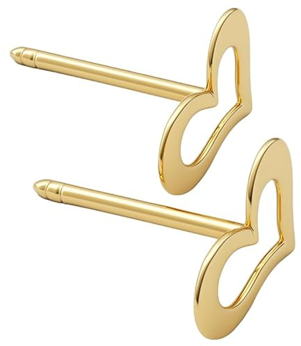 Boucles d’oreilles Bouton pressoir Femme – or 18 carats – 0.59 gr – design cœur ajouré, élégance intemporelle – Valeur refuge – Idée cadeau – poinçon 750 – Certificat d’authenticité – Salia Gold Paris