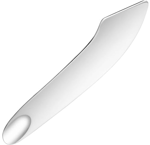 Anneome Spatola Doppia Faccia per Fondotinta in Acciaio Inossidabile per Miscelare Cosmetici e Colori Nail Art, Design Semplice, per Saloni di Bellezza e Make-up