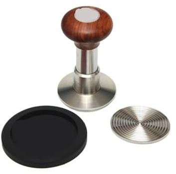 Force Tamper Kaffetillbehör Rostfritt Stål Kaffestamper Kökspress Verktyg Tyg Pulveravjämnar Verktyg Pulverhammare 58 Mm.(53mm,Flat X Ripple)