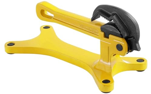 Kuntesetty Heavy Duty Pipe Vise Portátil Elaborado en Aluminio Abrazadera Manual con Ajuste Automático y Fijación Segura Mordazas Antideslizantes Adecuado para, Amarillo, Individual