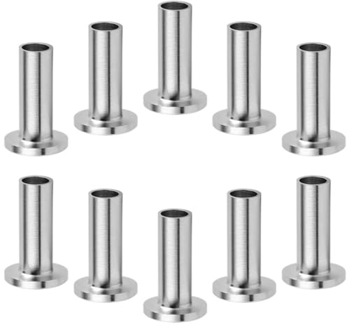Alipis Manchon de Protection pour Câble Métallique en Acier Inoxydable 316, Kit de 10 Pièces 1/8 pour Rambarde de Terrasse, Accessoires de Garde-corps pour Poteaux en Bois, Bricolage