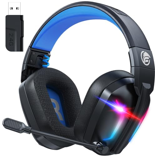 Fachixy 2Pack FC300 Gaming Headset Wireless with Mic - Bluetooth and USB Gaming Headphones with 50Hr Battery & 3D Stereo Sound -For PS5, PS4, PC, Switch, Mobile