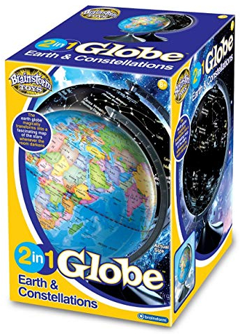 Brainstorm Toys E2001 Light Up 2 in 1 Globe Earth & Constellations, Multicolor