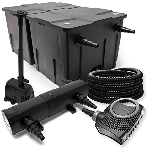Kit de filtro estanque filtro 60000l Bomba Éco Clarificador UVC 36 W manguera 25 m Bomba fonaine
