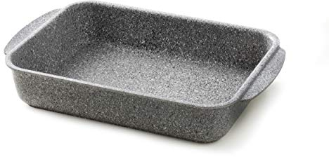 Accademia Mugnano | Linea Cuore di Pietra | Teglia Rettangolare | Antiaderente ed Antigraffioo | Dimensioni 30x25 cm