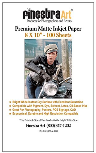 8 x 10 Premium Arctic Matte Inkjet Photo Paper - 100 Sheets.