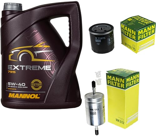 Filter Set Inspektionspaket 5 Liter MANNOL Motoröl Extreme 5W-40 API SN/CF MANN-FILTER Ölfilter Kraftstofffilter