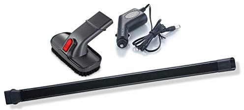 Genius Invictus One Version 1.0 Zubehör-Set (3 Teile) KFZ-Adapter + Fugendüse + Kombi-Bürste als Komplettpaket für effizientere und schnellere Reinigung, Schwarz