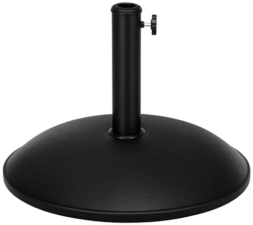 Outsunny Pied de Parasol Rond Base de lestage Parasol Ø 49 x 34,5H cm Poids Net 20 Kg Ciment PVC Noir