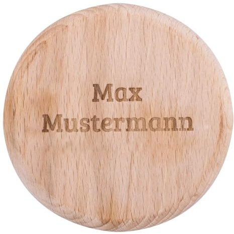 Deitert Bierglasdeckel aus Holz - mit Wunschtext