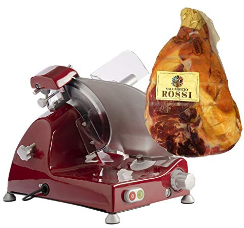 FAC - Special Bundle - Curvy C250R Slicer - Metallic pomoli - Red - Rossi Parma Ham 24 Months Whole Included in The Price