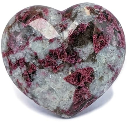 Eusice - Herz Rosa Turmalin, Naturstein Wohlbefinden, Handgefertigter geschliffener Kristall für Lithotherapie, Chakra, Meditation