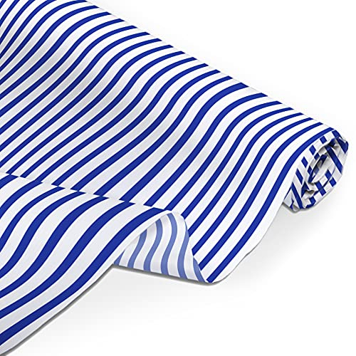 Amilian Baumwollstoff Meterware, Stoffe, Stoffreste, Stoffpaket: ca. 160 cm x 200 cm, zum Nähen, für Patchwork 100% Baumwolle DIY Baumwollstoff, Baumwolltuch, Nähstoffe, Streifen Blau