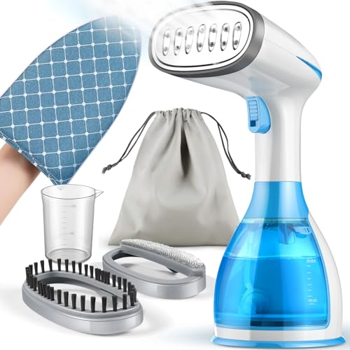 Steamer for Clothes, 15s Heat up Handheld Clothes Steamer with Ironing Glove, Portable Garment Steamer Fabric Wrinkle Remover, Travel Steamer Iron for Clothes, Curtains and Bedding