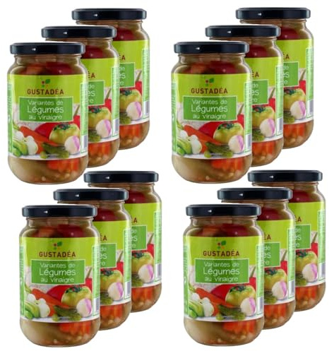 Gustadea - Set di 12 varianti di verdure all'aceto, 340 g